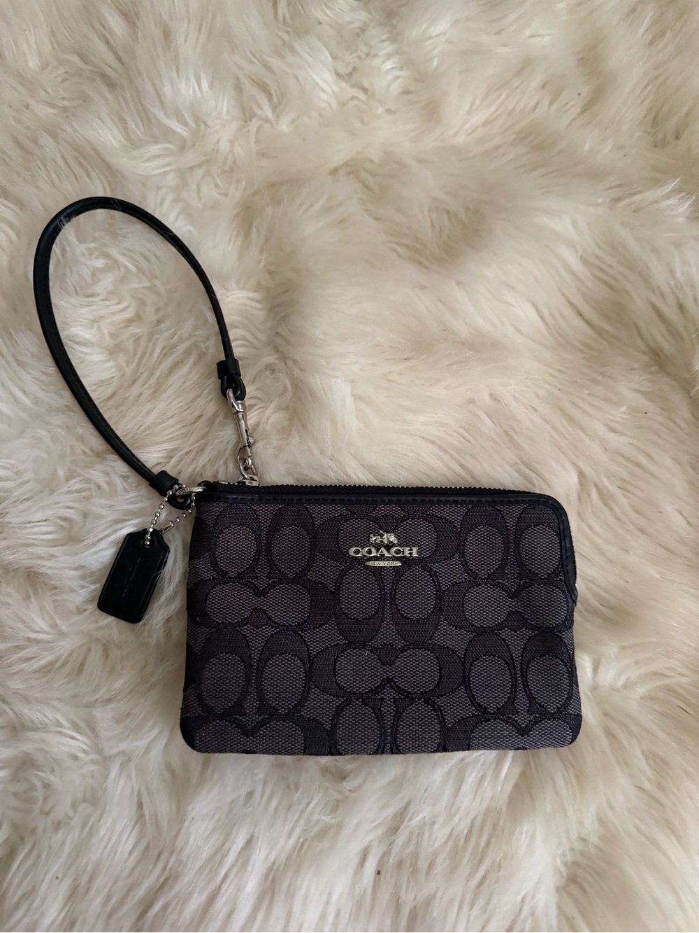 Coach Black Signature Wristlet